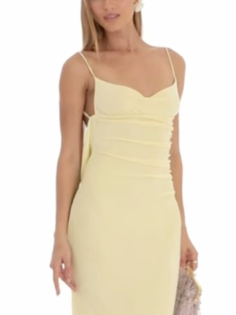 Lucy in the Sky Yellow Open Back Maxi Dress NWT Style M